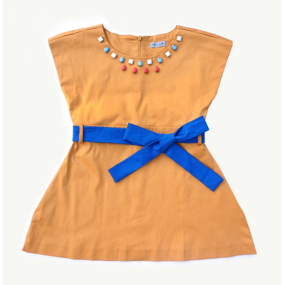 NWT size 8 MOGUE Caramel Madison Appliqué Dress!